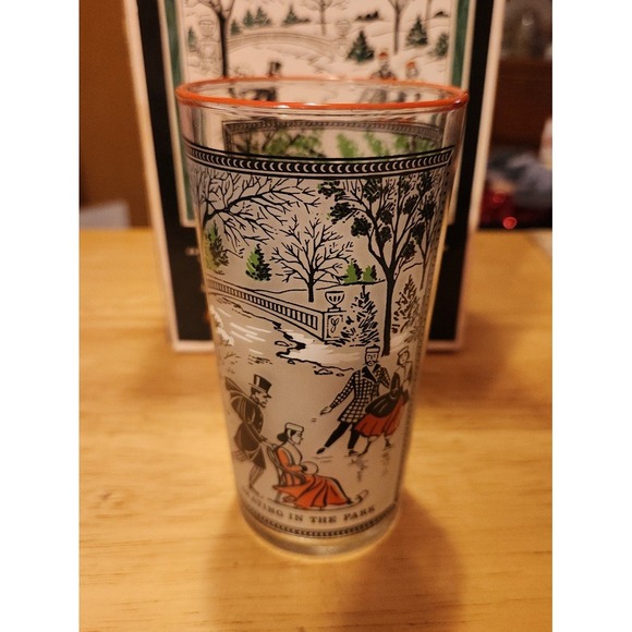 Currier & Ives glassware1965 In Original Box Classic Collection "LIBBY"set Of 4 - Picture 4 of 7